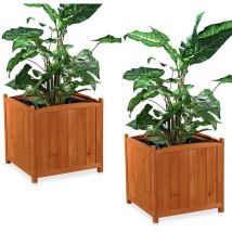 2 pezzi vaso da fioriera in legno 50CM vaso da fioriera da balcone - Melko