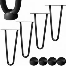 4X Hairpinlegs 25CM Hairpinlegs 25CM Black Table runners Tavolo base in acciaio - Melko