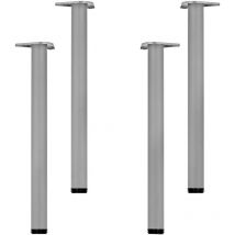 Melko - 4x Tischbein ø 60mm Möbelbein Silber Unterstellfuß Tisch Tischuntergestell