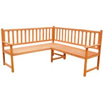Melko Banc d'angle banc de jardin banc en bois, 149 x 149 x 89 cm, marron, ensemble de bancs de parc