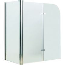 Melko - Cabine de douche Plan de baignoire en verre de sécurité esg 5 mm, pliable, 68 + 120 x 140 cm, verre clair, accessoires inclus