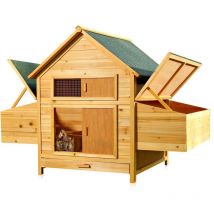 Cage pour 4 poulets petit animal 160x115,5x100cm incl. 2 plateaux à oeufs avec support de couvercle - Melko