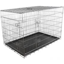 Drahtkäfig Falltbar Hundetransportbox 120x80,5x75 cm Gitterbox Hundekäfig - Melko
