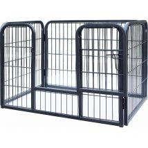 Melko - Enclos pour chiots en liberté, pliable, gris, 91 x 63 x 61 cm (l x l x h)