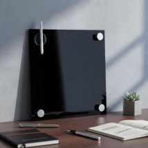 Melko - Glasmagnettafel, Whiteboard, Glasboard, Magnetwand, Pinnwand, 45 x 45 x 0,4 cm, Schwarz