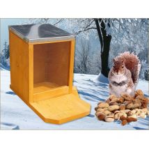 Maison d'alimentation mangeoire à écureuils station d'alimentation bois plexiglas zinc toit - Melko