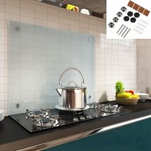 Paraspruzzi copri fornello in vetro, per cucina, fornello, piastrelle, 6 mm di vetro di sicurezza temprato, parete posteriore della cucina, viti