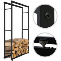 Portalegna Portalegna Portalegna Piedini regolabili in altezza Ferro Nero 150x40cm Portalegna Portalegna - Melko