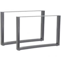 Set de 2 chemins de table en profilés carrés 100 x 72 cm Pieds de table Pieds de meubles Design industriel Pieds de table avec protections de sol