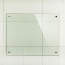Melko - Spritzschutz Herdblende aus Glas, für Küche, Herd, Fliesen, 6 mm esg Sicherheitsglas, Küchenrückwand, inkl. Schrauben, 70 x 55 cm, Klarglas