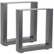 Melko Tischgestell Tischuntergestell Tischbeine 2er Set aus Stahl, Grau, 40 x 43 cm - universell einsetzbar