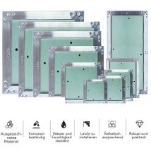 Volet d'inspection avec fermeture à pression en placoplâtre et aluminium - vert - 30 x 60 cm - parfait pour le chauffage et le co. - Melko