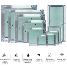 Volet d'inspection avec fermeture à pression en placoplâtre et aluminium - vert - 40 x 60 cm - parfait pour le chauffage et le co. - Melko