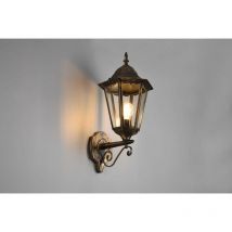 Mella applique da esterno up 6 lati vetro verniciato effetto ghiaccio ed inserto giallo h. 51CM IP44