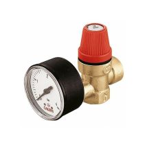 Caleffi - Zertifiziertes normales Sicherheitsventil 313 7 - 1/2" mit Manometer
