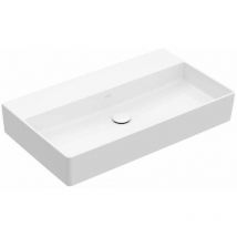 Memento 2.0 - Lavabo da mobile 80x47 cm, senza troppopieno, senza foro per miscelatore, CeramicPlus, bianco alpino 4A228FR1 - Villeroy&boch