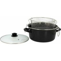 Menastyl Klassische Friteuse Schwarz 26 Cm Emaille Stahl