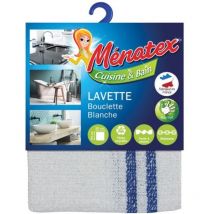 Lavette bouclette blanche 33x35cm Menatex