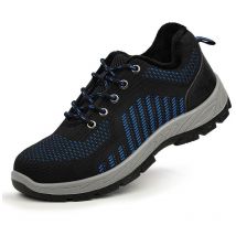 Mens Steel Toe Cap Trainers,Lightweight Non-Slip Safety Shoes,Breathable Cushioning Work Shoes,Anti Slip Puncture Resistant Steel Sole,Shock
