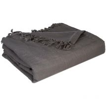 Atmosphera Créateur D'intérieur - Copriletto in cotone grigio 230x250cm