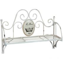 Mensola a muro "Le Bain" in ferro battuto finitura Shabby 55,5x19x43 cm