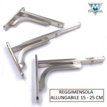 Mensola Allungabile Art.201 Cm.15-25 Nikelata Per Cristalli
