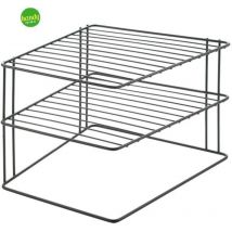 Inserto angolare Palio Lava a 2 livelli 25x25x19 cm TouchTherm, nero, 3 piani - Metaltex