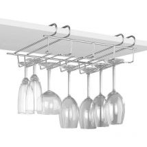 Supporto in metallo per bicchieri da vino, 34x25x8cm