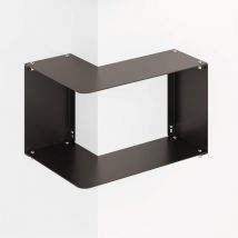 Mensola componibile da muro ad angolo e spigolo, Made in Italy - Scaffale a parete di metallo per cucina, camera da letto, soggiorno. Colore nero.