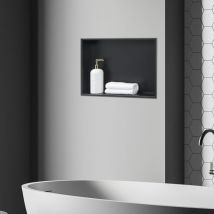 [neu.haus] - Mensola da Incasso Kristinehamn Nicchia da Parete 47 x 32 x 10 cm Nero opaco
