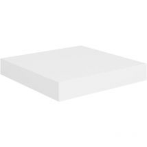 Mensola da Parete Bianca con reggimensola a Scomparsa in Legno mdf Bianco Opaco Fissaggio a Muro 25 x 25 cm