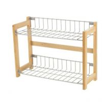 Mensola da Parete in Legno mdf e metallo scaffale a 2 ripiani Arredamento Cucina