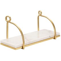 Wandregal Glam Aus Goldfarbenem Metall Und Weißem Marmor Marble