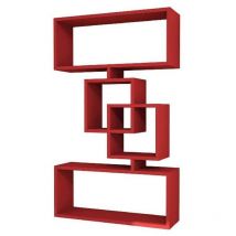 Homemania - Mensola Harmony, Truciolare Melaminico, Rosso, 70x22x117 cm