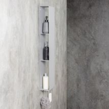Mensola organizer per bagno in alluminio grigio Sensay