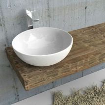 Smmo - Mensola per lavabo in abete rustico con misure a scelta personalizzabili fino a 130 cm Profondità 50 cm Spessore 1,8 cm fino a 130 cm