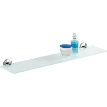 Wenko - Mensola Per Bagno Cuba, Ripiano In Vetro, Montaggio A Parete, Viti E Tasselli Inclusi, Fissaggio In Zinco Pressofuso Inossidabile - Vetro 