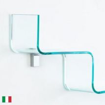 Mensola vetro Curvato trasparente 100x20,5xh 11 cm Made in Italy - Step