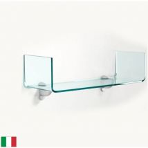 Stilprojectstore - Mensola vetro Curvato trasparente ad u Made in Italy l 60x20 h 15