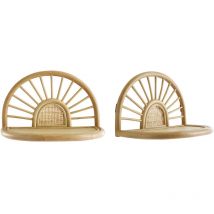 Miliboo - Mensole da parete in rattan naturale e motivo a intreccio L40 cm (set di 2) bow