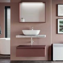 Mensolone Singolo Da 80 Cm - Spessore 6 Cm - Color Grigio Spatolato