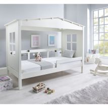 Bedmaster - Mento Wooden Treehouse Bed White With Memory Foam Mattress