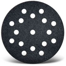 Black Disques abrasifs auto-agrippants, 125 mm, 17 trous, p. Ponceuses excentriques, Carbure de silicium (Lot de 50) G100 - Menzer