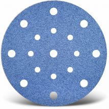 MENZER Blue Dischi abrasivi velcrati, 150 mm, 17 fori, p. Levigatrici rotorbitali (25 Pz.) G100