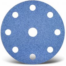 Blue Dischi abrasivi velcrati, 150 mm, 9 fori, p. Levigatrici rotorbitali (25 Pz.) G60 - Menzer