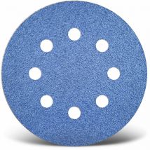 Menzer Blue Klett-schleifscheiben, 125 Mm, 8-loch, F. Exzenterschleifer, Zirkonkorund (25 Stk.) K24