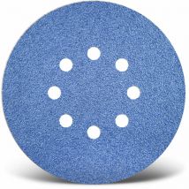 Menzer - Blue Klett-Schleifscheiben, 150 mm, 8-Loch, f. Exzenterschleifer, Zirkonkorund (25 Stk.) K40