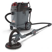 Menzer - Levigatrice a Collo Lungo lhs 225 vario & Aspiratore di Sicurezza (Aspiratore a Umido/Secco) vcl 550 pro incl. Set di Abrasivi