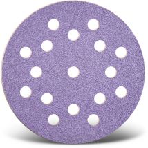 Purple hd Disques abrasifs auto-agrippants, 125 mm, 17 trous, p. Ponceuses excentriques, Mix céramique (Lot de 50) G100 - Menzer