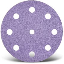 MENZER Purple HD Disques abrasifs auto-agrippants, 125 mm, 9 trous, p. Ponceuses excentriques, Mix céramique (Lot de 50) G40